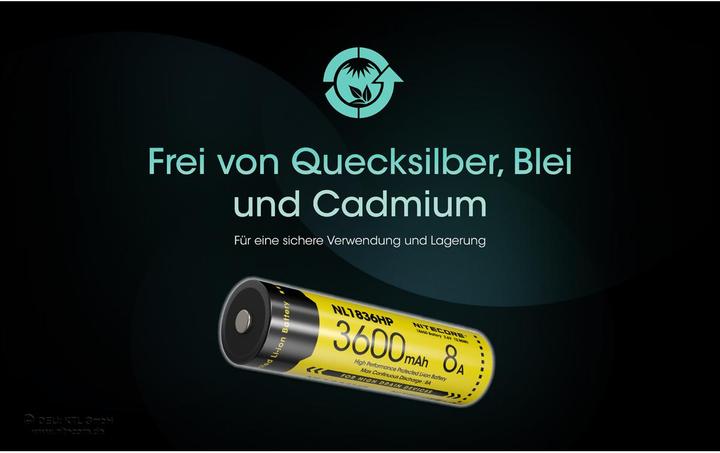 Produktbild Nitecore Li-Ion Akku 18650 - 3600mAh - NL1836HP