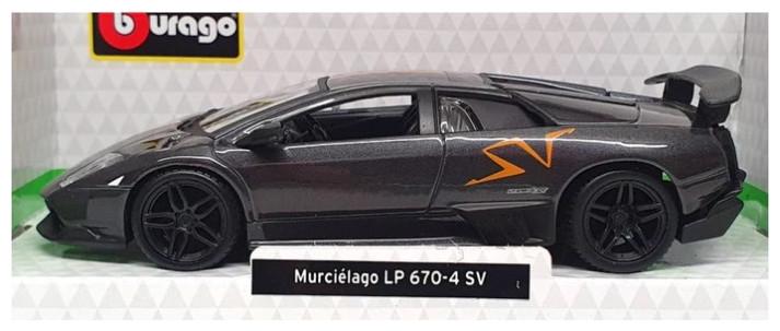 Produktbild Bburago 18-43052 Μεταλλικό κλίμακα 1:32 Official Lamporghini Murcielago LP 670-4 SV ανθρακί ή κίτριν