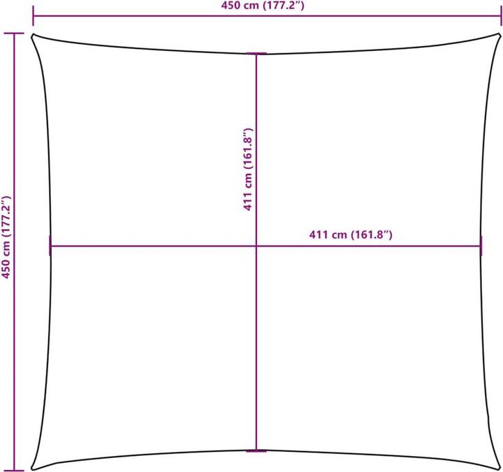 Produktbild vidaXL Sonnensegel (450 x 450 cm)