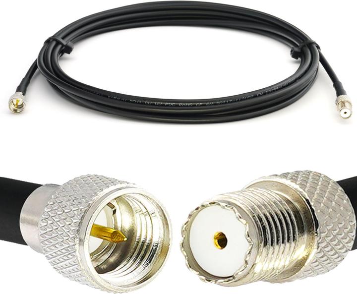 Actual product image Rangeful Mini UHF Male to Mini UHF Female 7m RG58/U Coaxial Cable RG58-MUHFM-MUHFF-7