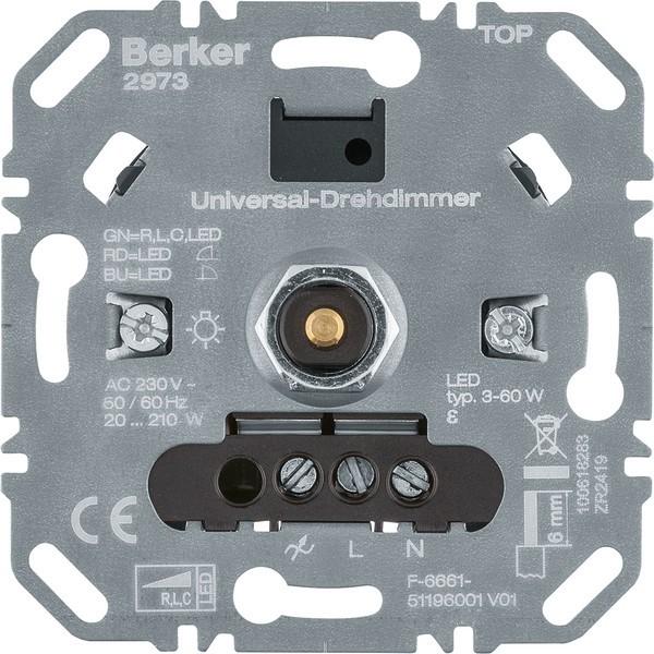Berker Uni-Drehdimmer (R L C LED) 2973 Lichtst. (094045)