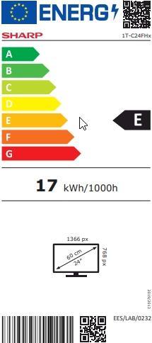 Label énergétique Sharp 24FH7EA HD ready Android TV 60 cm (24) (24", LED, HD ready, 2023)