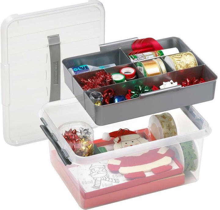 Produktbild Sunware Q-Line Aufbewahrungsbox mit Einsatz 15 Liter (40 x 18 x 30 cm, 15 l)