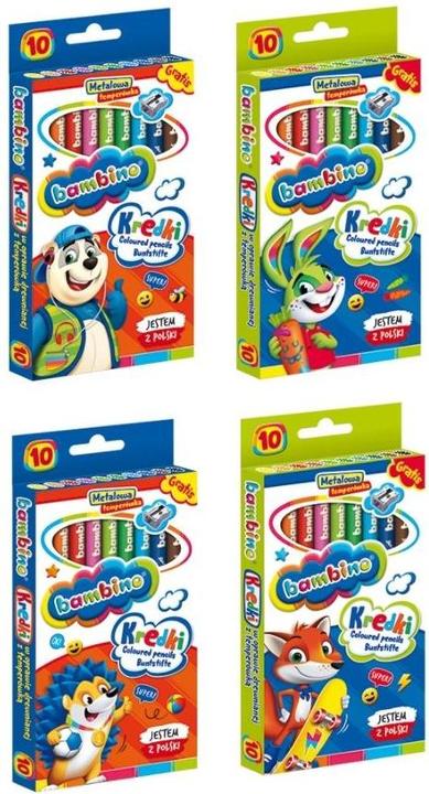 Produktbild St. Majewski BAMBINO Buntstifte im Holzetui mit Spitzer, 10 Farben (10x)