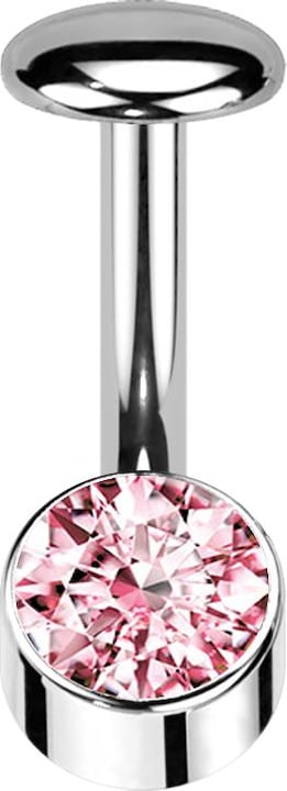Immagine prodotto Star Piercing Threadless Labret-Stab Banane silber Zylinder silber Kristall pink (Titanio G23)