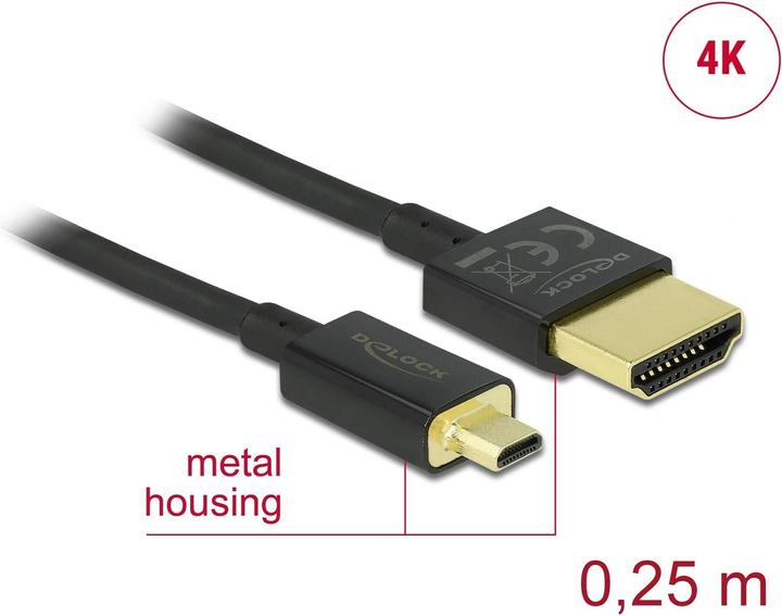 Produktbild Delock HDMI (Typ A) – micro HDMI (Typ D) (0.15 m, HDMI)