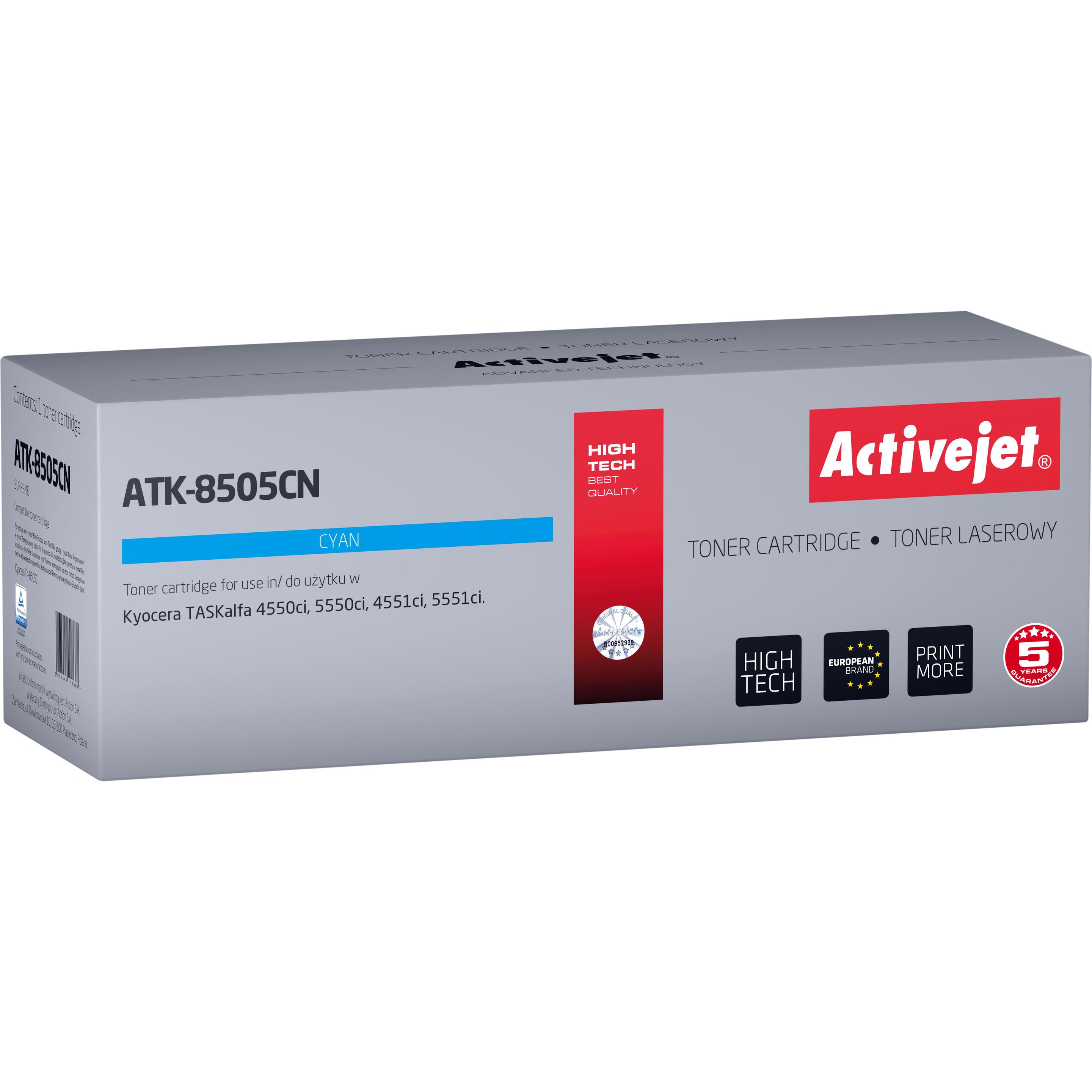 Activejet, Toner, ATK-8505CN Tonerkartusche (Ersatz für Kyocera TK-8505C Höchste 20000 seiten ) (C)