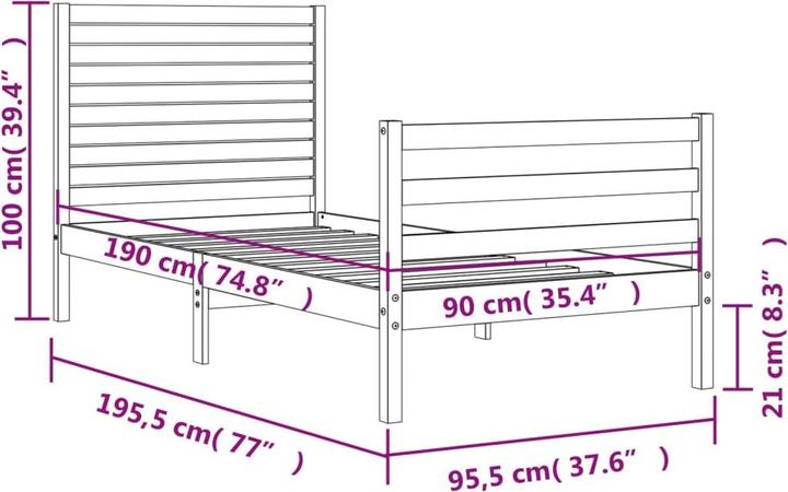 Produktbild vidaXL Bettgestell (90 x 190 cm)