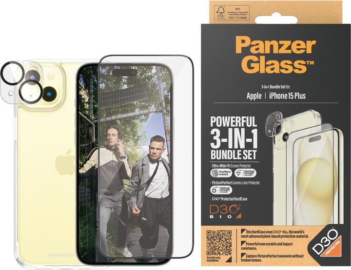 Actual product image PanzerGlass 3-in-1-Pack (1 Piece, Apple iPhone 15 Plus)