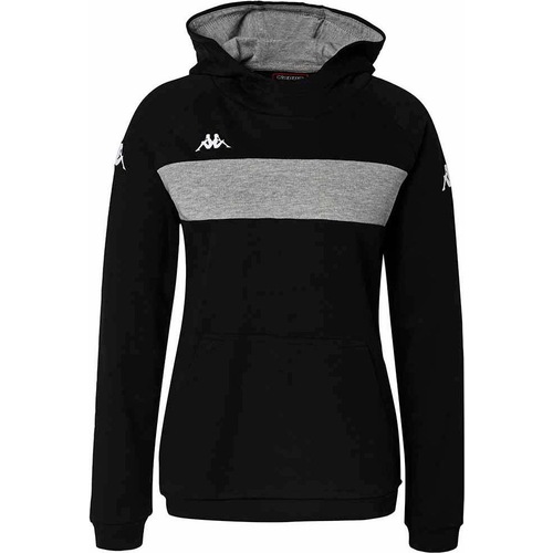 Kappa, Damen, Pullover, kapuzenpuover, damen daccia, Schwarz, Grau, (L)