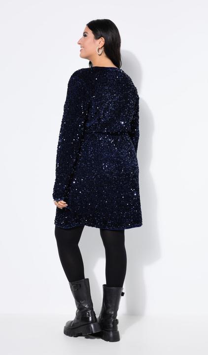 Produktbild Studio Untold Kleid, Wickeloptik, Pailletten, V-Ausschnitt (54)