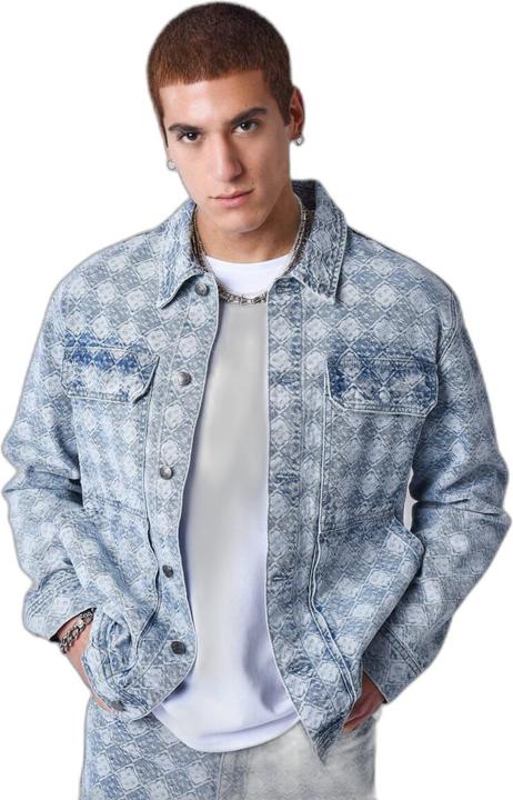 Project X Paris jeansjacke mit geometrischem muster (L)