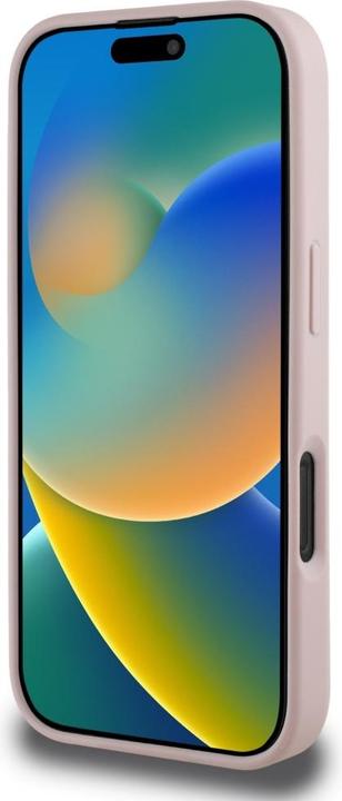 Immagine prodotto Guess Hardcase PU Grained Hot Stamp 4G Triangle Metal Case for iPhone 16 Pro 6,3" Pink (Apple iPhone 16 Pro)