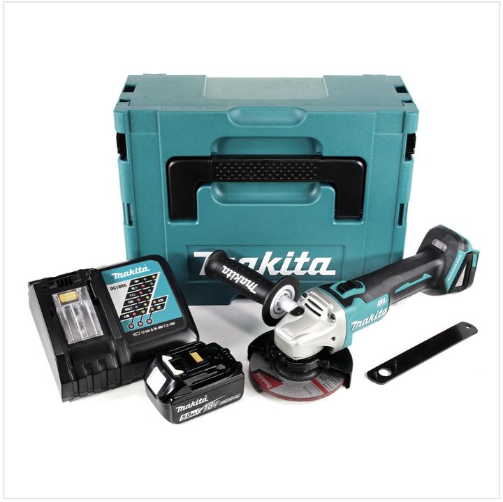 Actual product image Makita DGA 504 RT1J 18 V Li-Ion Cordless Angle Grinder 125 mm Brushless + MAKPAC Carry Case + 1 x Ba (125 mm)