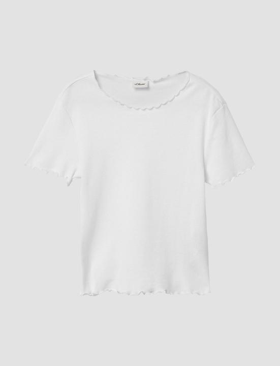 Produktbild S.Oliver T-Shirt Verkürztes T-Shirt im Slim Fit mit Wellensaum (170, 176)