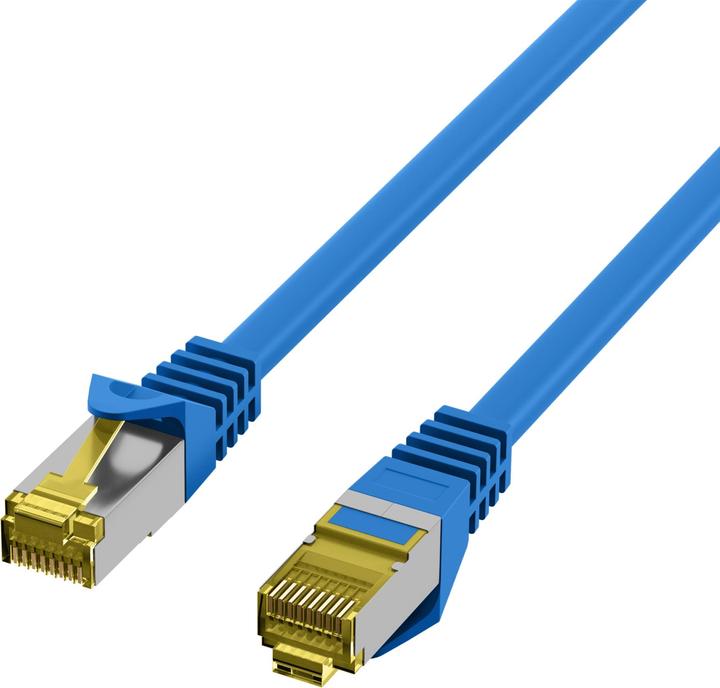Produktbild EFB Elektronik RJ45 Patchkabel S/FTP, Cat.6A, LSZH,Cat.7 Rohkabel, 0,15m, blau Das geschirmte Cat.6A RJ45 Patchkabe (S/FTP, CAT6a, 0.15 m)
