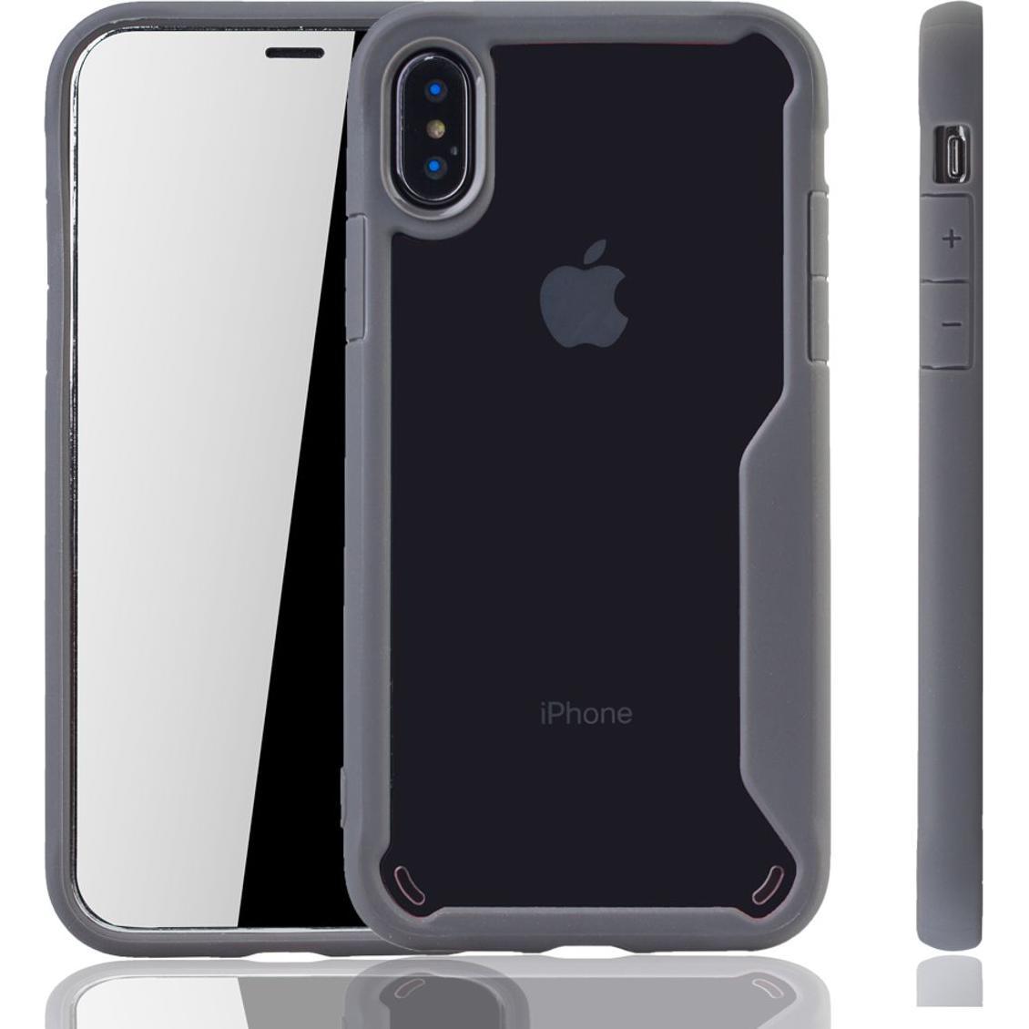 König Design Apple iPhone X Hülle Case Handy Cover Schutz Tasche Schutzhülle Bumper Etui Grau (Apple iPhone X), Smartpho...
