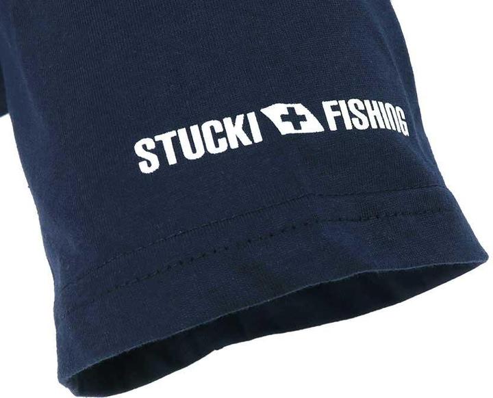 Actual product image Stucki Fishing Because Fanatics T-Shirt Blau (XL)