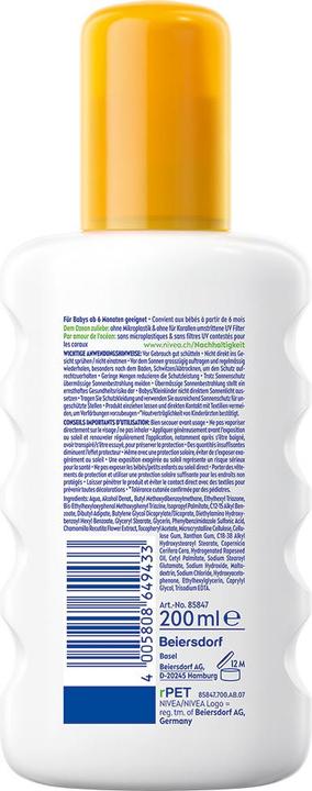 Immagine prodotto NIVEA Proteggi & Sensibile (Spray solare, SPF 50+, 200 ml, 233 g)