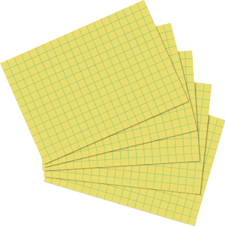 Produktbild Herlitz Karteikarten, DIN A6, kariert, gelb aus Papier, 170 g-qm, holzfrei, 5 mm kariert, Linienfarbe: (A6, 170 g/m², 100 x)