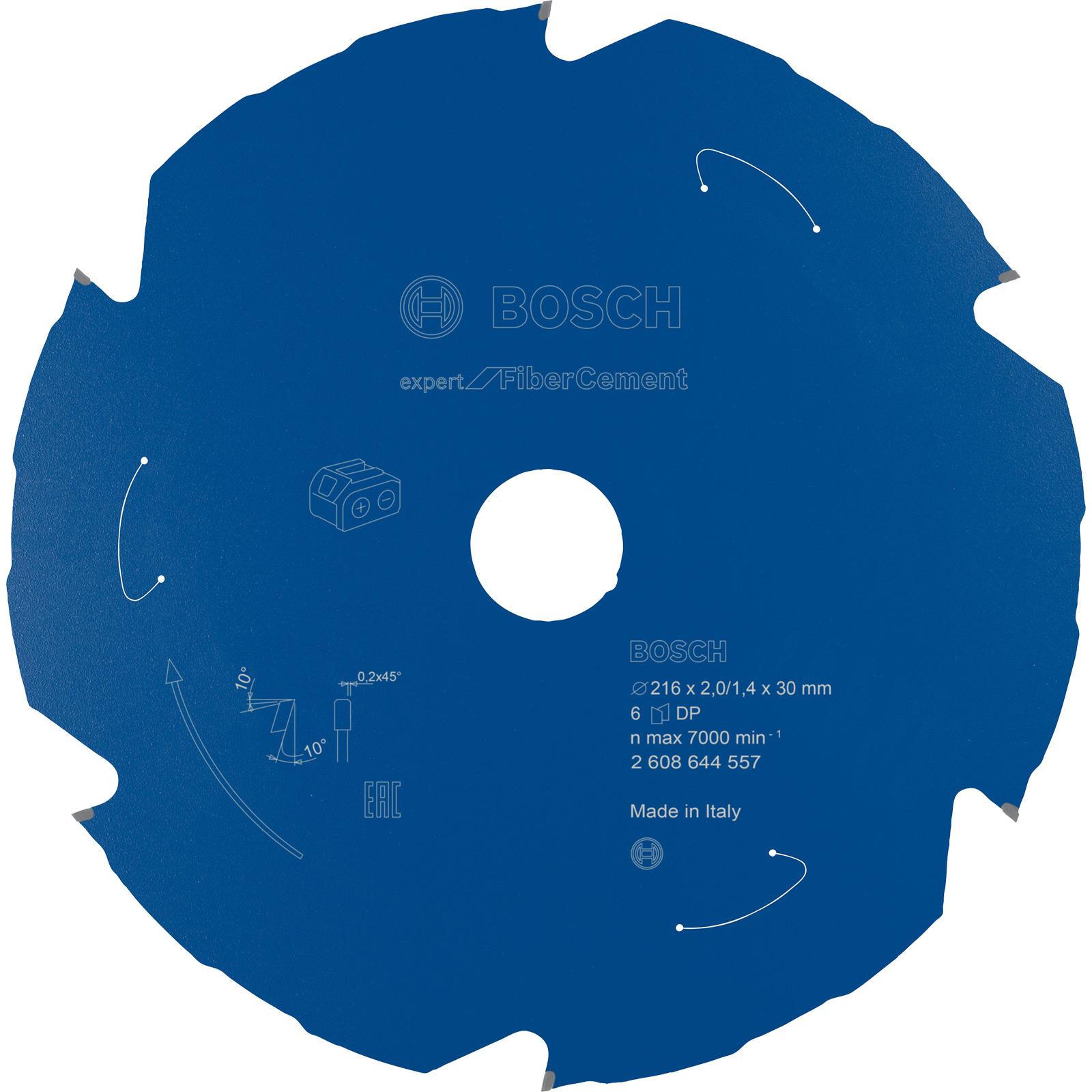 Bosch Professional Zubehör, Sägeblatt, Akku-Kreissägeblatt Expert for Fibre Cement, 216 x 2/1,4 x 30, 6 Zähne