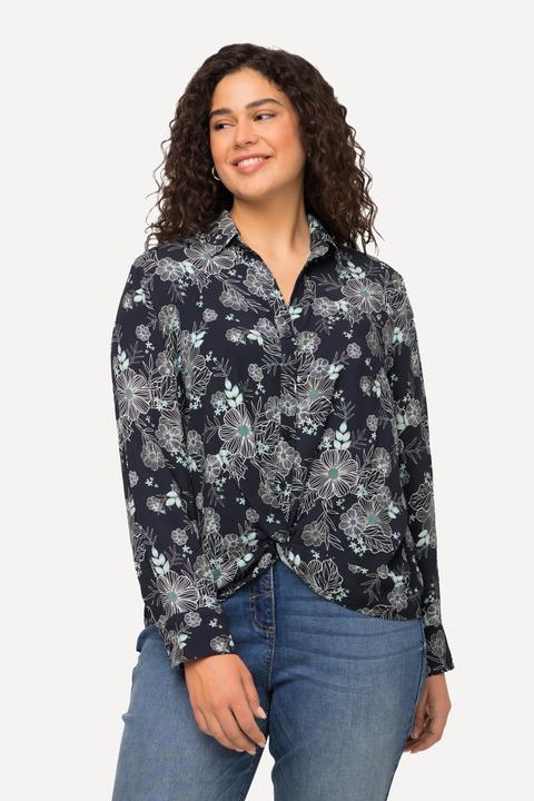 Immagine prodotto Ulla Popken Camicia con stampa floreale, colletto da camicia e maniche lunghe (50, 52)