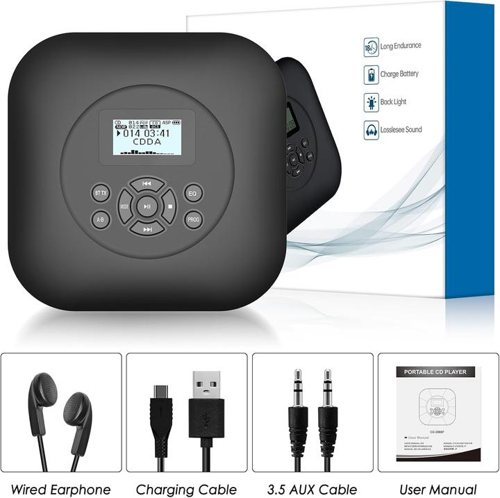 Produktbild Shenzhen Tragbarer CD-Player mit Bluetooth & Lautsprecher