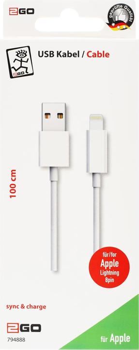 Actual product image 2GO USB Type A - Lightning (1 m)