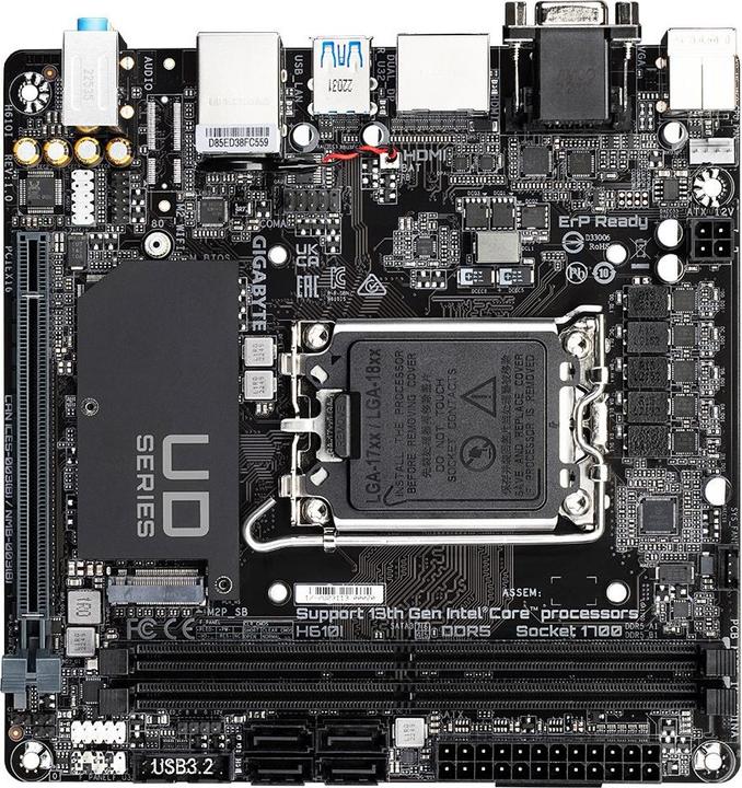 Productafbeelding Gigabyte MB GBT Intel 1700 H610I (LGA 1700, Intel H610 Uitdrukkelijk, Mini-ITX)