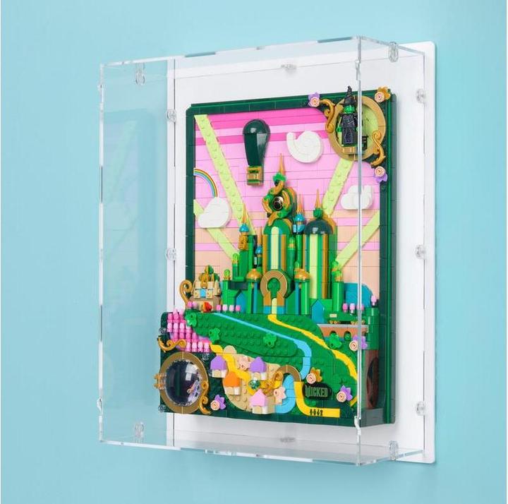 Produktbild iDisplayit Acryl-Wand-Display für LEGO® 75685 Emerald City Wandkunst (Mit schwarzem Hintergrund)