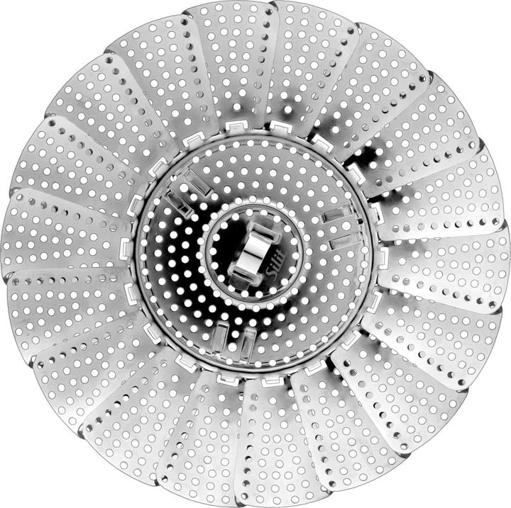 Produktbild Silit Garsieb Dünsteinsatz Dampfgarer Einsatz mit Öse 14cm faltbar Edelstahl (14 cm, Metall)