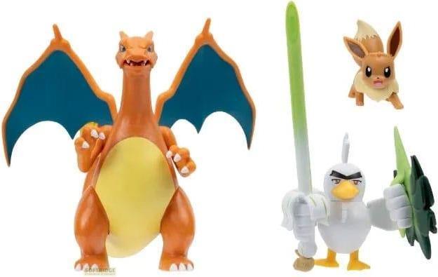 Pokémon Figures 3-pack Evoli, Lauchzelot & Glurak