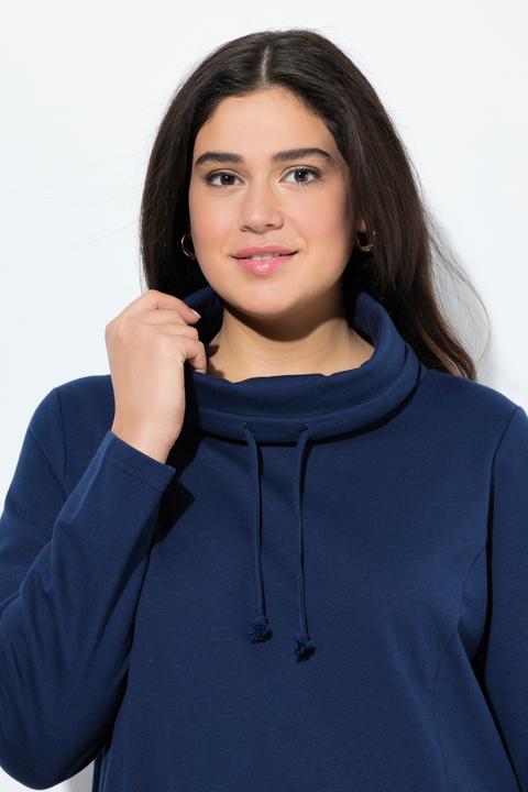 Immagine prodotto Ulla Popken Felpa lunga con volant, collo alto, maniche lunghe e tasche (46, 48)