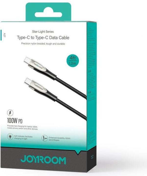 Immagine prodotto Joyroom Star-Light Series SA27-CC5 Cavo USB-C / USB-C 100W 1,2m - nero (1.20 m, USB 2.0, 100 W)