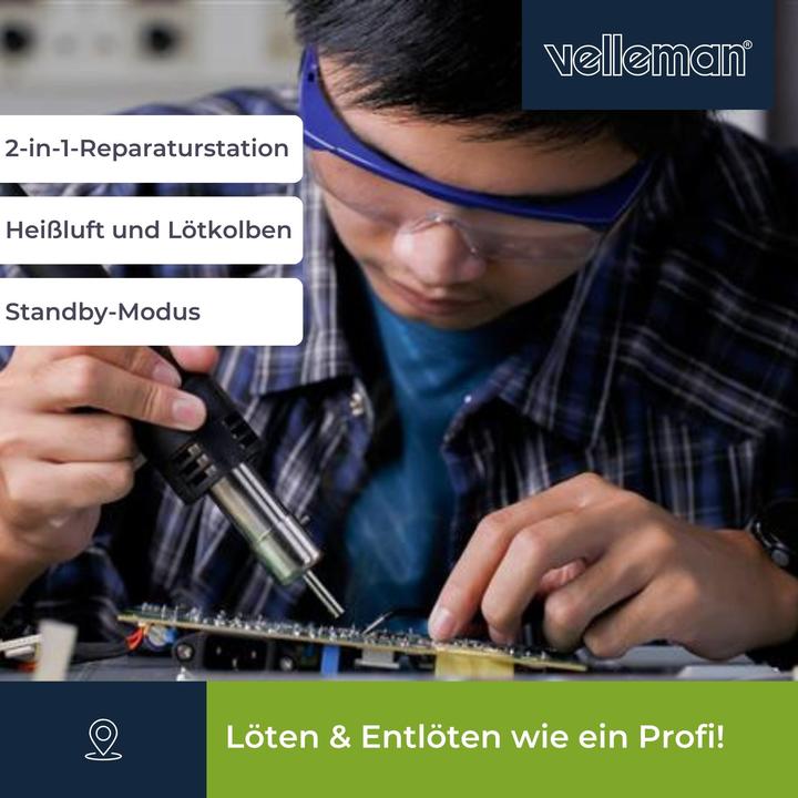 Produktbild Velleman 2-in-1 SMD-HEIssLUFTSTATION (Lötstation)