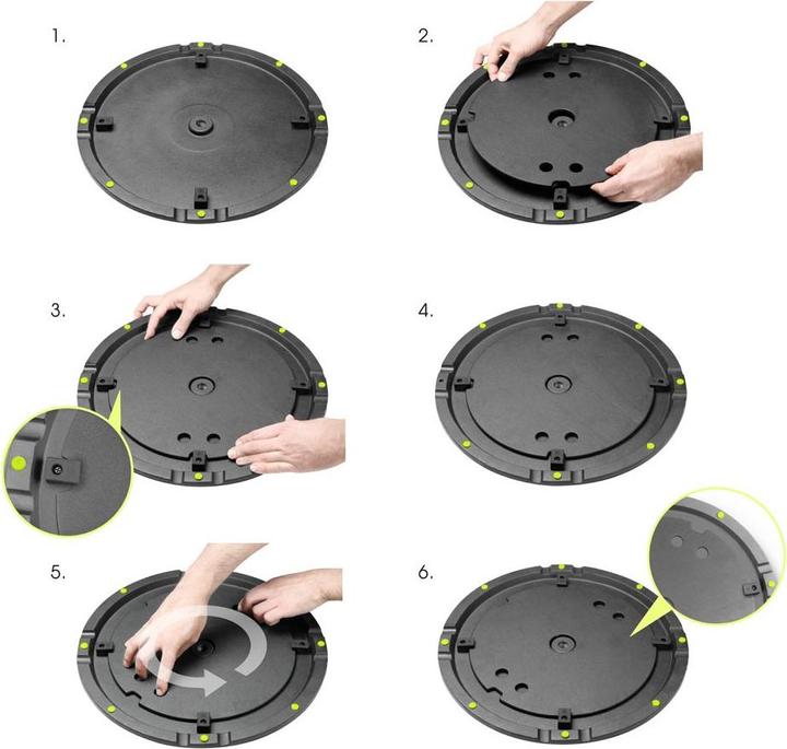 Image du produit Gravity SSP WB SET 1 - Support de haut-parleur avec face ronde - noir (1 pièce, Support, Réglable en hauteur)