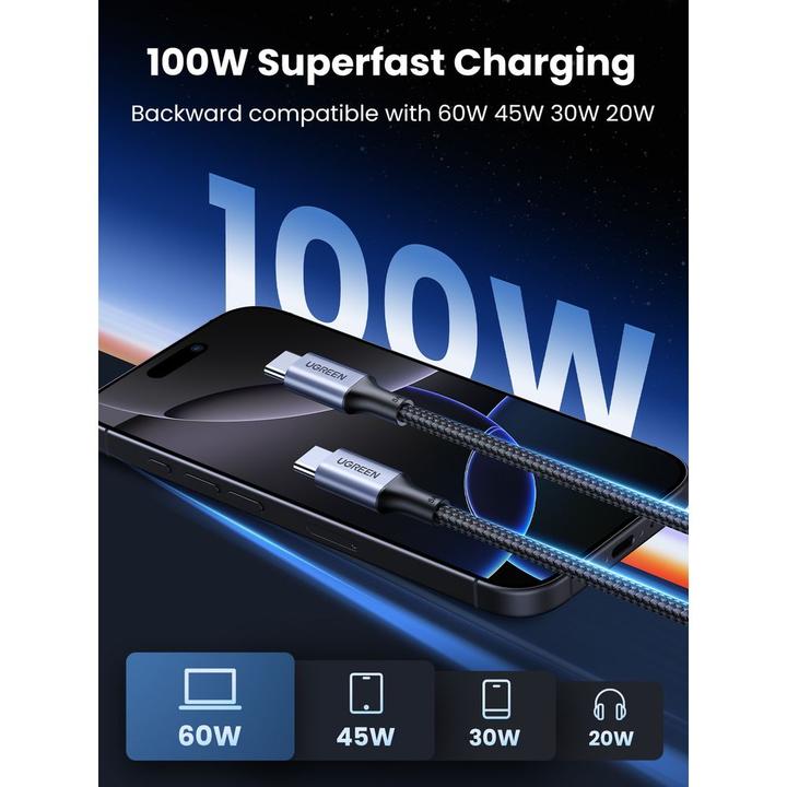 Immagine prodotto Ugreen USB Tipo C - USB Tipo C (1 m, USB 2.0, 100 W)