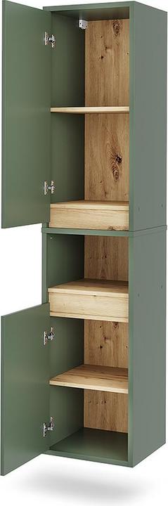 Actual product image Vicco Bathroom cabinet Viola, Green/Artisan, 38 x 170 cm with 2 doors