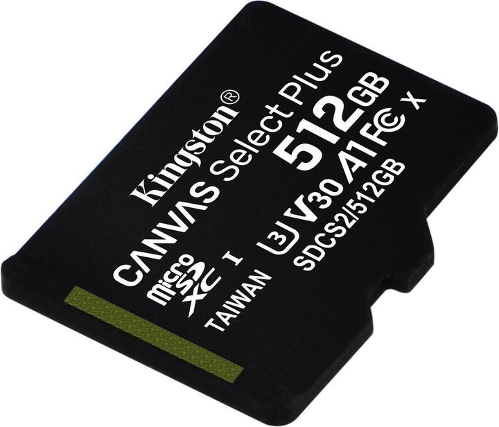 Actual product image Kingston Canvas Select Plus (512 GB, microSDXC, U3, UHS-I)