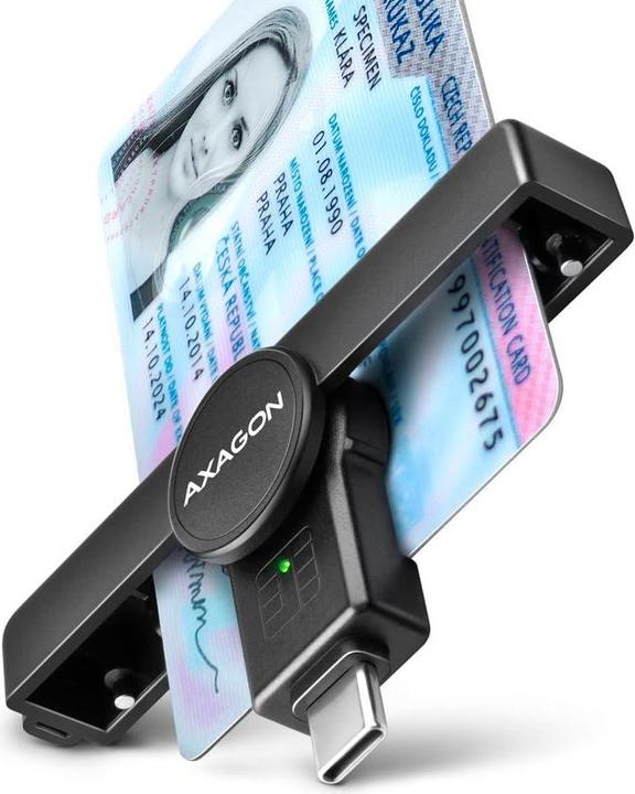 Axagon CRE-SMPC USB-C Smart Card PocketReader (USB 2.0)