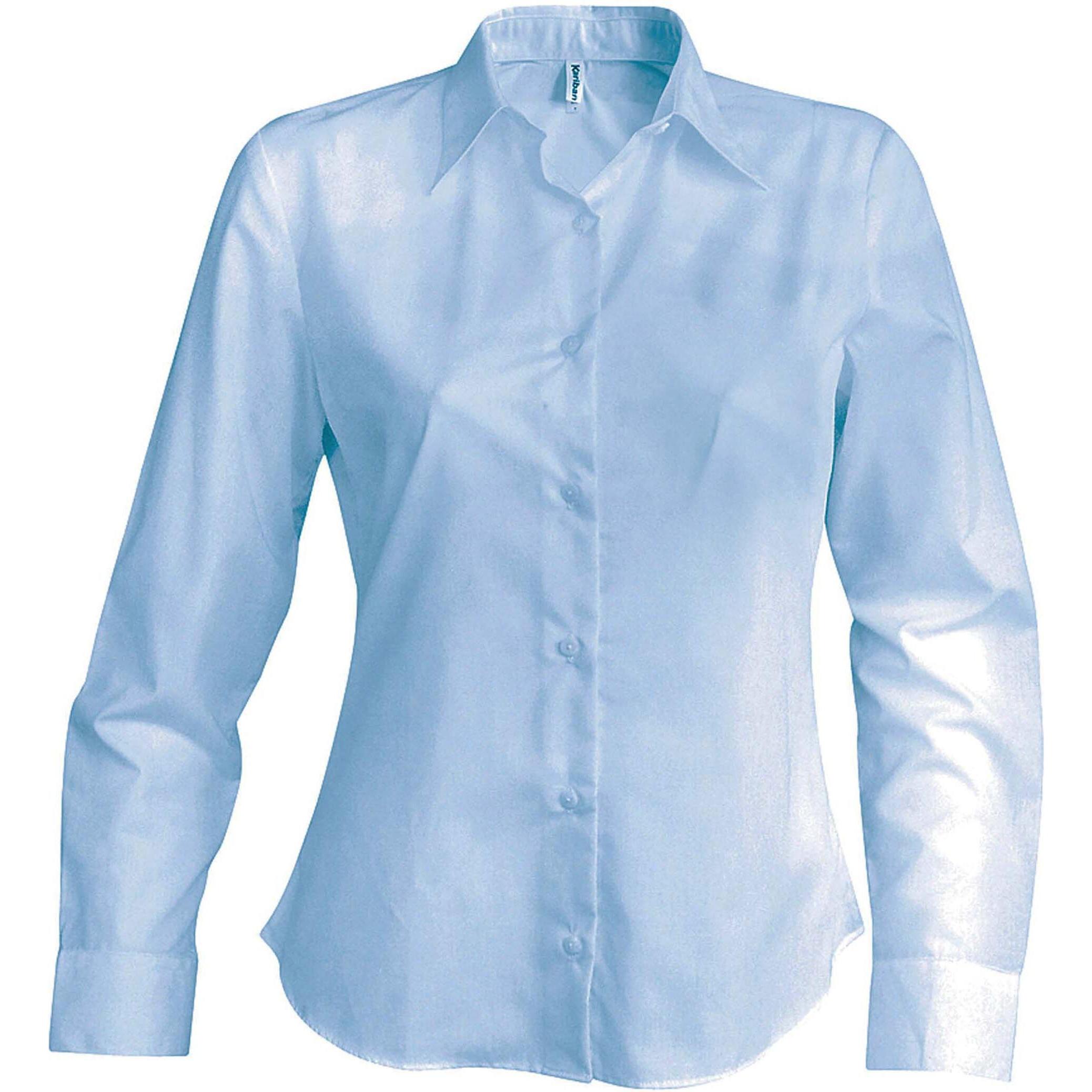 Kariban, Damen, Hemd, sans repassage, Schwarz, (M)