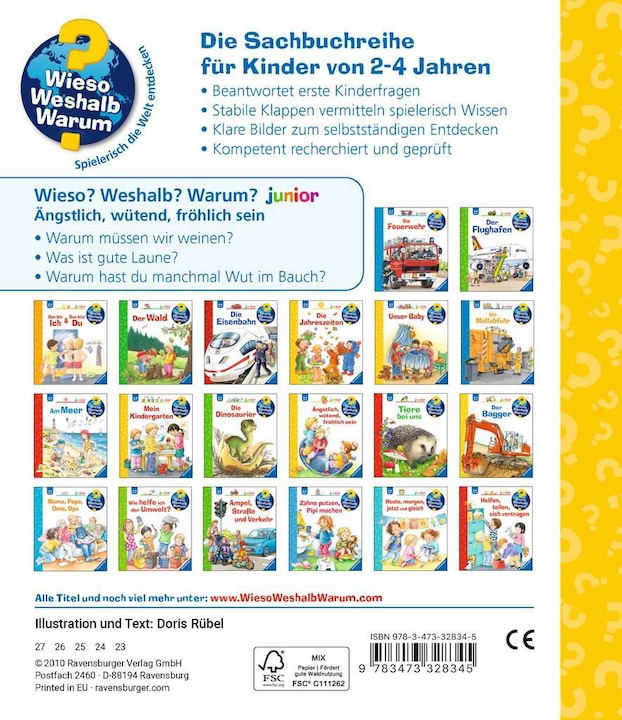 Immagine prodotto Ravensburger Ängstlich, wütend, fröhlich sein (Tedesco, Doris Rübel, 2015)