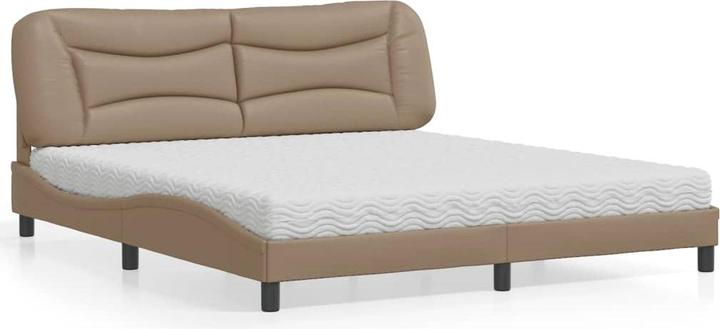 Produktbild VidaXL Bett Polsterbett Doppelbett Kunstlederbett mit Matratze 180x200cm (180 x 200 cm)