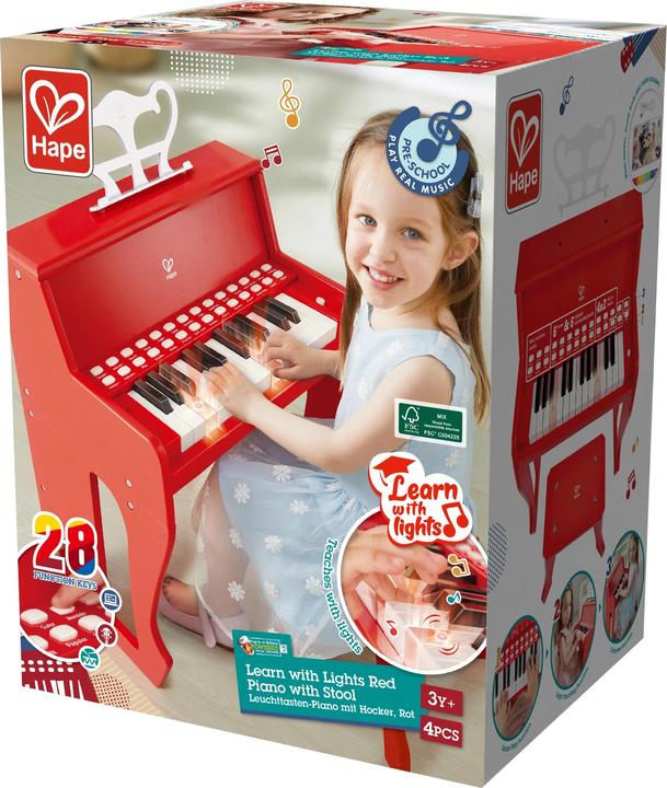 Produktbild Hape Leuchttasten-Piano mit Hocker, rot FSC
