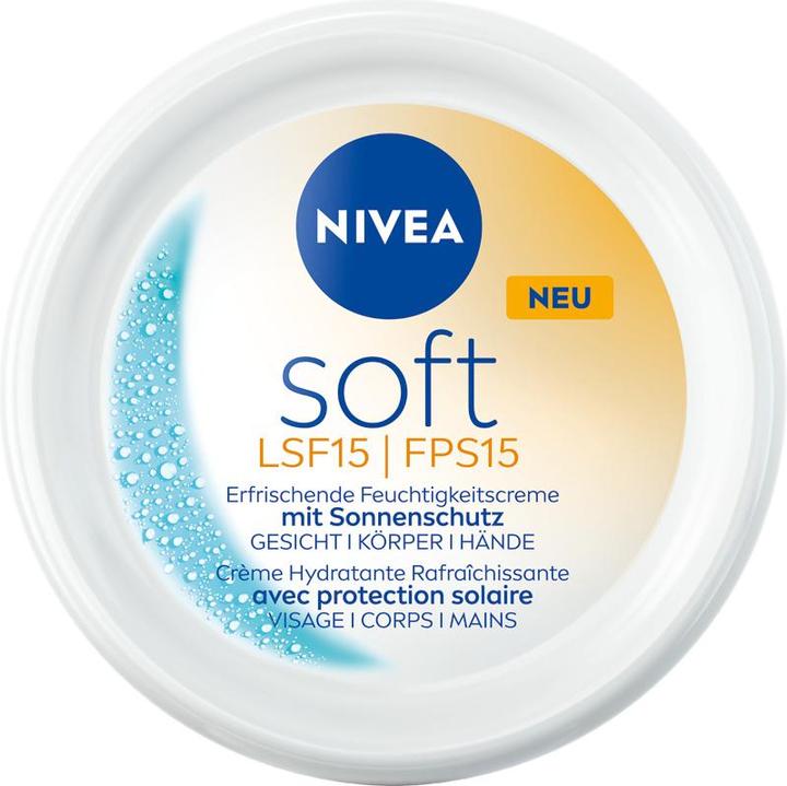 Image du produit NIVEA Soft Daily UV erfrischende Feuchtigkeitscreme Topf LSF 15 (Crème pour le corps, 100 ml)
