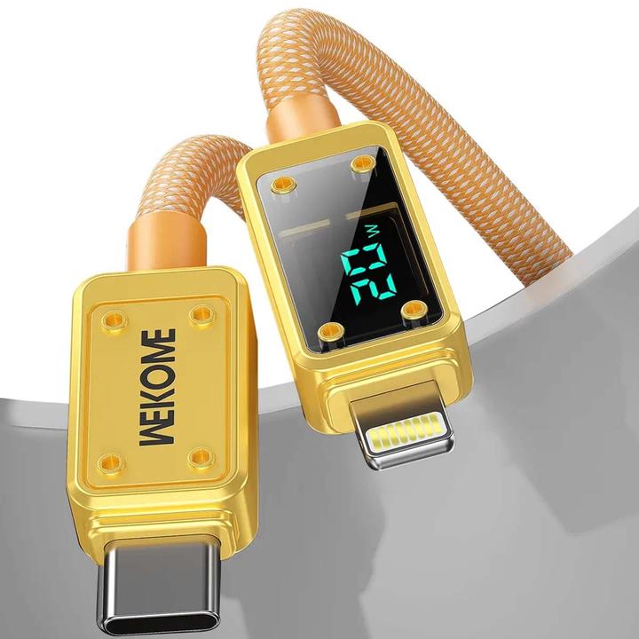 Productafbeelding Wekome WDC-08 Vanguard-Serie – USB-C-zu-Lightning-Schnelllade-PD-Verbindungskabel 20 W 1 m (Gold) (1 m, 20 W)