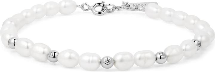 Immagine prodotto Ania Haie Bracciale d'argento con perle d'acqua dolce e castone (16.50 cm, Argento 925)