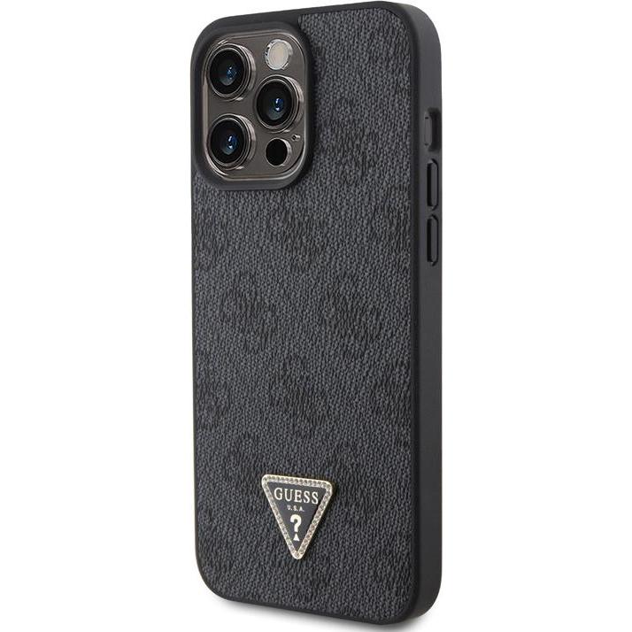 Thumbnail - Guess GUHCP15XP4TDPK iPhone 15 Pro Max 6.7" czarny/black hardcase Leather 4G Diamond Triangle (Apple iPhone 15 Pro Max),...