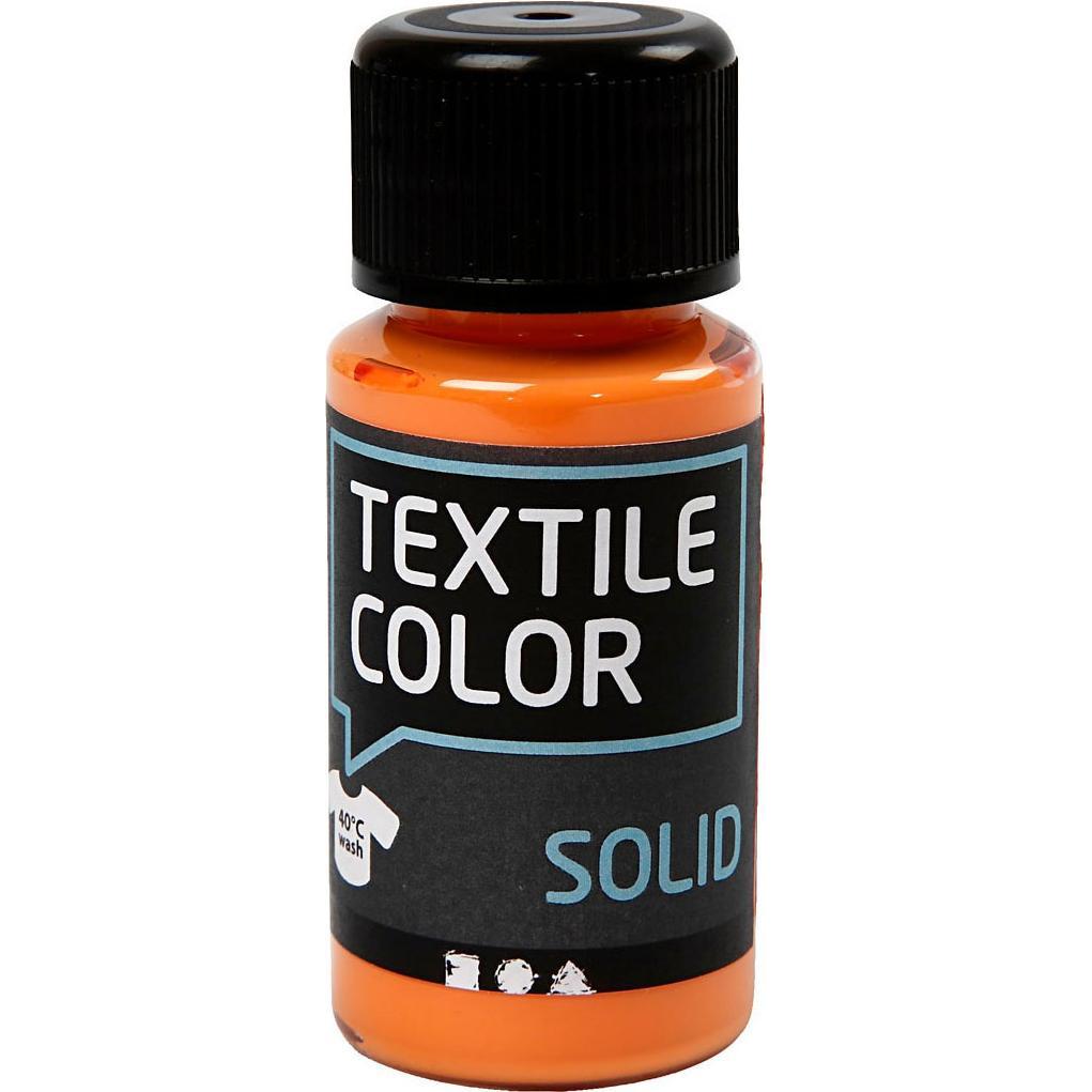 Creativ Company, Künstlerfarbe + Bastelfarbe, Textile Color Deckende Textilfarbe – Orange, 50 ml (Orange, 50 ml)