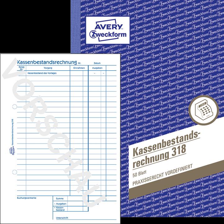 Produktbild Avery Kassenbestandsrechnung (50 x)